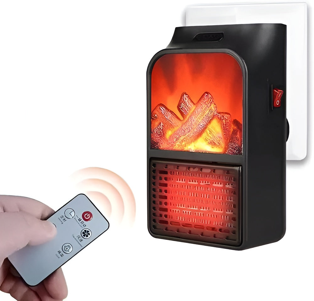 Flame Heater 1000W – Portable Plug-In Electric Heater with Remote