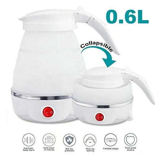 Portable Travel Kettle 600ml – Fast Boiling Collapsible Electric Kettle